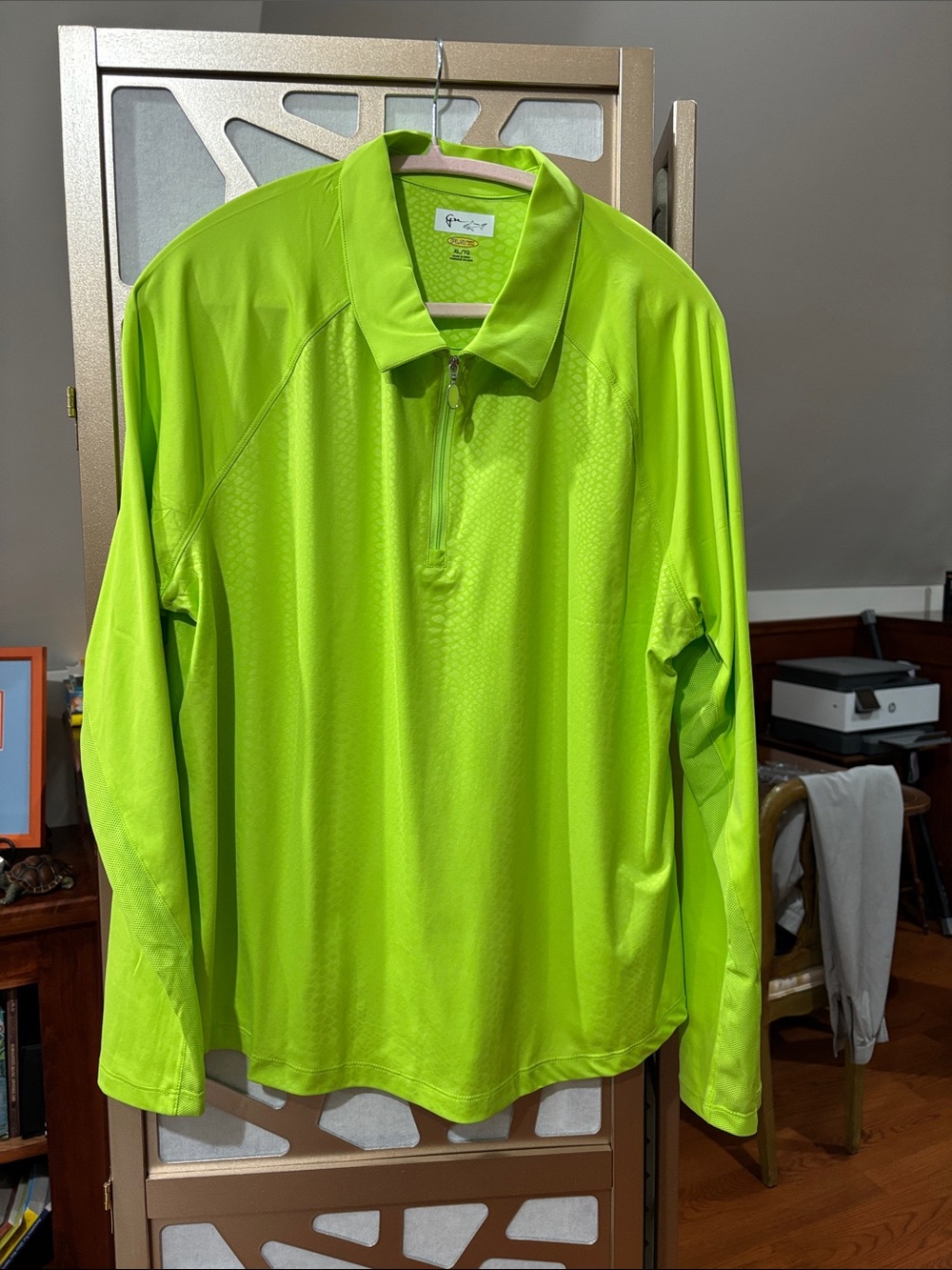 Greg Norman Collection Lime Green Long-Sleeve Quarter-Zip Performance Jacket